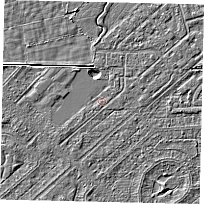 Shaded relief map of the ground around HU55QW, computed from Environment Agency LiDAR. The ground here sits at about 2 m above sea level and falls 3 m across the surrounding 800 m. Surface water reaching this point runs off ground lying to the south-west, 0.8 m higher.