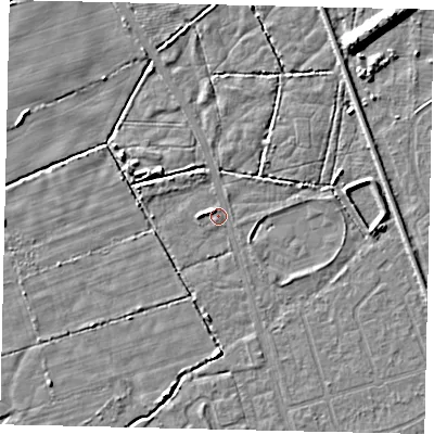 Shaded relief map of the ground around HU55SE, computed from Environment Agency LiDAR. The ground here sits at about 2 m above sea level and falls 9 m across the surrounding 800 m. Surface water reaching this point runs off ground lying to the north-west, 2.0 m higher.