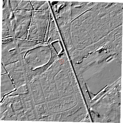 Shaded relief map of the ground around HU55ST, computed from Environment Agency LiDAR. The ground here sits at about 2 m above sea level and falls 9 m across the surrounding 800 m. Surface water reaching this point runs off ground lying to the west-north-west, 0.5 m higher.