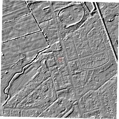 Shaded relief map of the ground around HU55SY, computed from Environment Agency LiDAR. The ground here sits at about 2 m above sea level and falls 4 m across the surrounding 800 m. Surface water reaching this point runs off ground lying to the south-west, 0.7 m higher.