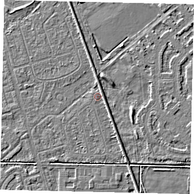 Shaded relief map of the ground around HU55TT, computed from Environment Agency LiDAR. The ground here sits at about 2 m above sea level and falls 4 m across the surrounding 800 m. Surface water reaching this point runs off ground lying to the south-south-east, 1.7 m higher.