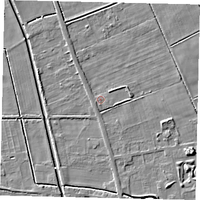 Shaded relief map of the ground around HU60AW, computed from Environment Agency LiDAR. The ground here sits at about 2 m above sea level and falls 8 m across the surrounding 800 m. Surface water reaching this point runs off ground lying to the west-south-west, 1.1 m higher.