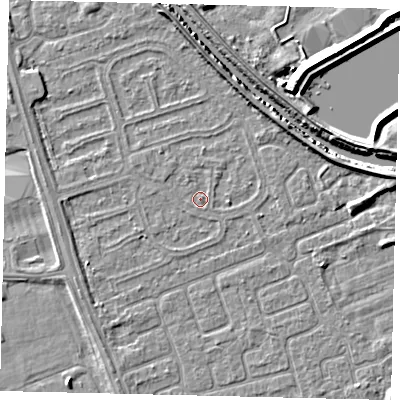 Shaded relief map of the ground around HU67BE, computed from Environment Agency LiDAR. The ground here sits at about 2 m above sea level and falls 6 m across the surrounding 800 m. Surface water reaching this point runs off ground lying to the west-south-west, 1.4 m higher.