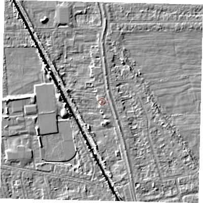 Shaded relief map of the ground around HU67JN, computed from Environment Agency LiDAR. The ground here sits at about 3 m above sea level and falls 5 m across the surrounding 800 m. Surface water reaching this point runs off ground lying to the north-west, 2.8 m higher.