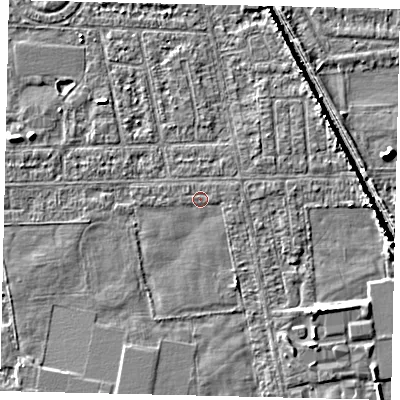 Shaded relief map of the ground around HU68HW, computed from Environment Agency LiDAR. The ground here sits at about 2 m above sea level and falls 5 m across the surrounding 800 m. The ground contributing surface water to this point lies to the north-west.