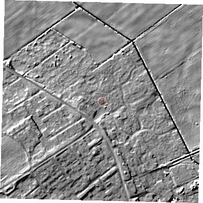 Shaded relief map of the ground around HU74JS, computed from Environment Agency LiDAR. The ground here sits at about 1 m above sea level and falls 9 m across the surrounding 800 m. Surface water reaching this point runs off ground lying to the south-south-east, 3.4 m higher.