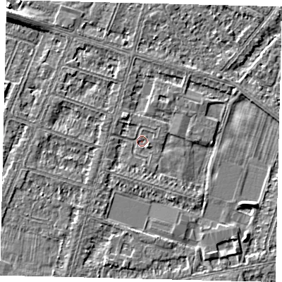Shaded relief map of the ground around HU80JZ, computed from Environment Agency LiDAR. The ground here sits at about 2 m above sea level and falls 4 m across the surrounding 800 m. Surface water reaching this point runs off ground lying to the north-north-west, 1.5 m higher.