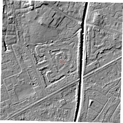Shaded relief map of the ground around HU89DY, computed from Environment Agency LiDAR. The ground here sits at about 2 m above sea level and falls 7 m across the surrounding 800 m. Surface water reaching this point runs off ground lying to the west-north-west, 1.4 m higher.