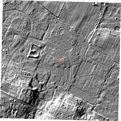 Shaded relief map of the ground around HU89JQ, computed from Environment Agency LiDAR. The ground here sits at about 2 m above sea level and falls 11 m across the surrounding 800 m. Surface water reaching this point runs off ground lying to the south-east, 0.7 m higher.
