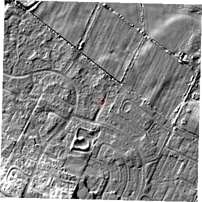 Shaded relief map of the ground around HU89LA, computed from Environment Agency LiDAR. The ground here sits at about 1 m above sea level and falls 11 m across the surrounding 800 m. Surface water reaching this point runs off ground lying to the north-north-east, 1.7 m higher.