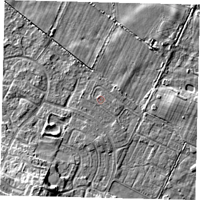 Shaded relief map of the ground around HU89LL, computed from Environment Agency LiDAR. The ground here sits at about 2 m above sea level and falls 11 m across the surrounding 800 m. Surface water reaching this point runs off ground lying to the east-south-east, 0.7 m higher.
