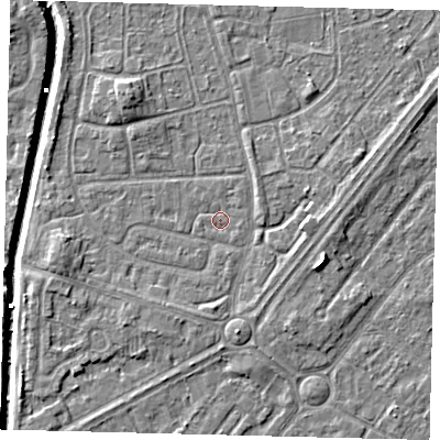 Shaded relief map of the ground around HU89LS, computed from Environment Agency LiDAR. The ground here sits at about 2 m above sea level and falls 7 m across the surrounding 800 m. Surface water reaching this point runs off ground lying to the north-north-east, 0.7 m higher.