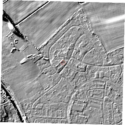 Shaded relief map of the ground around HU89TB, computed from Environment Agency LiDAR. The ground here sits at about 3 m above sea level and falls 9 m across the surrounding 800 m. Surface water reaching this point runs off ground lying to the west-south-west, 0.6 m higher.