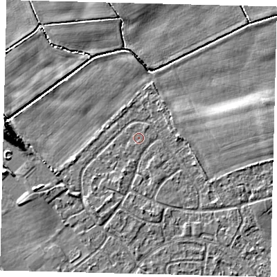 Shaded relief map of the ground around HU89TN, computed from Environment Agency LiDAR. The ground here sits at about 2 m above sea level and falls 9 m across the surrounding 800 m. Surface water reaching this point runs off ground lying to the west-south-west, 0.5 m higher.