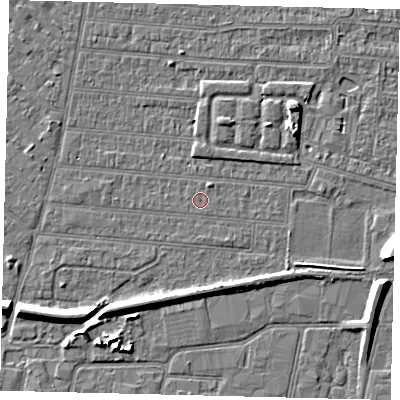 Shaded relief map of the ground around HU92SH, computed from Environment Agency LiDAR. The ground here sits at about 2 m above sea level and falls 7 m across the surrounding 800 m. Surface water reaching this point runs off ground lying to the north-east, 0.7 m higher.