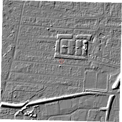 Shaded relief map of the ground around HU92TE, computed from Environment Agency LiDAR. The ground here sits at about 2 m above sea level and falls 7 m across the surrounding 800 m. Surface water reaching this point runs off ground lying to the south-south-west, 4.1 m higher.