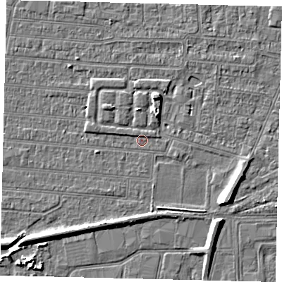 Shaded relief map of the ground around HU92TH, computed from Environment Agency LiDAR. The ground here sits at about 2 m above sea level and falls 7 m across the surrounding 800 m. Surface water reaching this point runs off ground lying to the west-north-west, 1.0 m higher.