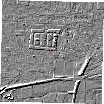 Shaded relief map of the ground around HU92TQ, computed from Environment Agency LiDAR. The ground here sits at about 2 m above sea level and falls 7 m across the surrounding 800 m. Surface water reaching this point runs off ground lying to the north, 0.8 m higher.