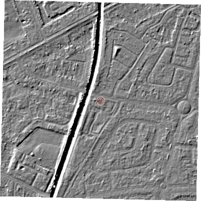 Shaded relief map of the ground around HU94TN, computed from Environment Agency LiDAR. The ground here sits at about 2 m above sea level and falls 5 m across the surrounding 800 m. Surface water reaching this point runs off ground lying to the north-north-west, 0.6 m higher.
