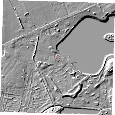 Shaded relief map of the ground around IG63HN, computed from Environment Agency LiDAR. The ground here sits at about 29 m above sea level and falls 8 m across the surrounding 800 m. Surface water reaching this point runs off ground lying to the north-north-west, 2.0 m higher.