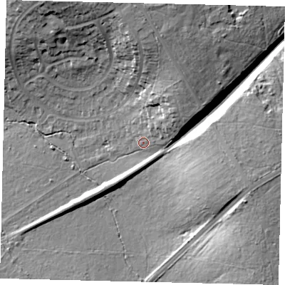Shaded relief map of the ground around KT187HW, computed from Environment Agency LiDAR. The ground here sits at about 63 m above sea level and falls 26 m across the surrounding 800 m. Surface water reaching this point runs off ground lying to the north-east, 11.8 m higher.