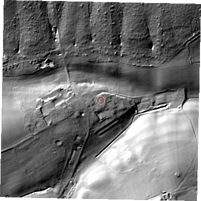 Shaded relief map of the ground around LE157RL, computed from Environment Agency LiDAR. The ground here sits at about 89 m above sea level and falls 32 m across the surrounding 800 m. Surface water reaching this point runs off ground lying to the west-south-west, 4.1 m higher.