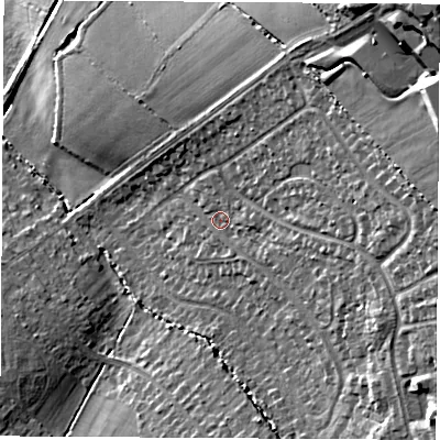 Shaded relief map of the ground around LE674SU, computed from Environment Agency LiDAR. The ground here sits at about 167 m above sea level and falls 32 m across the surrounding 800 m. Surface water reaching this point runs off ground lying to the east-south-east, 7.8 m higher.