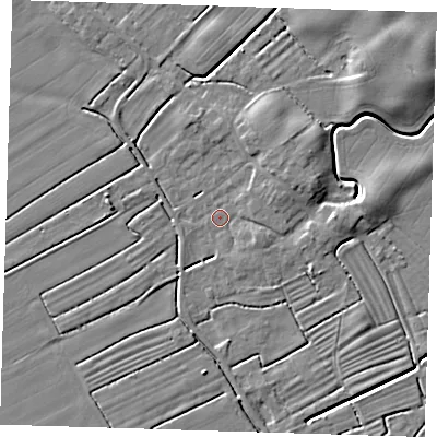 Shaded relief map of the ground around LN117HA, computed from Environment Agency LiDAR. The ground here sits at about 2 m above sea level and falls 6 m across the surrounding 800 m. Surface water reaching this point runs off ground lying to the north-east, 5.2 m higher.