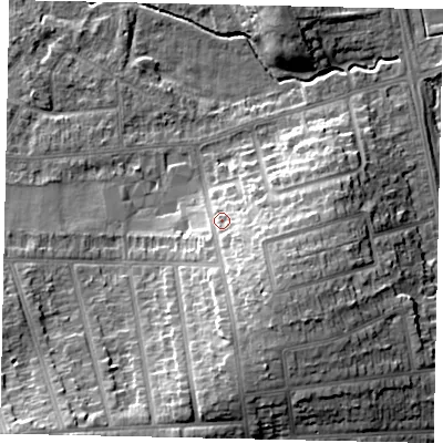 Shaded relief map of the ground around LU31PZ, computed from Environment Agency LiDAR. The ground here sits at about 115 m above sea level and falls 16 m across the surrounding 800 m. Surface water reaching this point runs off ground lying to the south-south-east, 10.0 m higher.