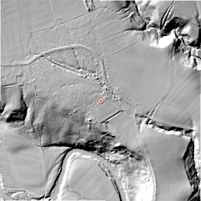 Shaded relief map of the ground around NE658AR, computed from Environment Agency LiDAR. The ground here sits at about 81 m above sea level and falls 38 m across the surrounding 800 m. Surface water reaching this point runs off ground lying to the west-north-west, 1.4 m higher.
