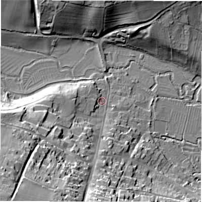Shaded relief map of the ground around OX184RR, computed from Environment Agency LiDAR. The ground here sits at about 102 m above sea level and falls 41 m across the surrounding 800 m. Surface water reaching this point runs off ground lying to the south-west, 37.7 m higher.