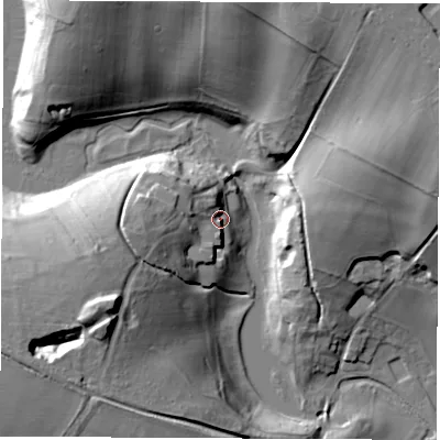 Shaded relief map of the ground around OX201AU, computed from Environment Agency LiDAR. The ground here sits at about 101 m above sea level and falls 37 m across the surrounding 800 m. Surface water reaching this point runs off ground lying to the west-south-west, 16.0 m higher.