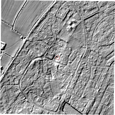 Shaded relief map of the ground around OX262NL, computed from Environment Agency LiDAR. The ground here sits at about 79 m above sea level and falls 11 m across the surrounding 800 m. Surface water reaching this point runs off ground lying to the north-west, 7.9 m higher.