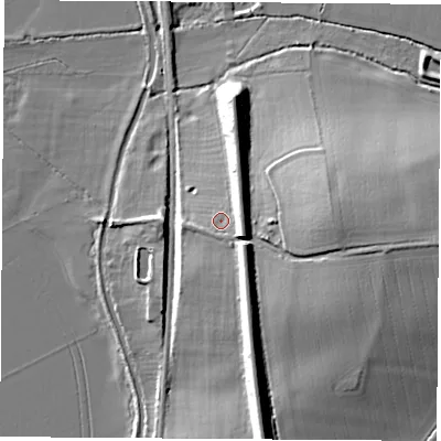 Shaded relief map of the ground around OX277LE, computed from Environment Agency LiDAR. The ground here sits at about 88 m above sea level and falls 21 m across the surrounding 800 m. Surface water reaching this point runs off ground lying to the east-south-east, 7.9 m higher.