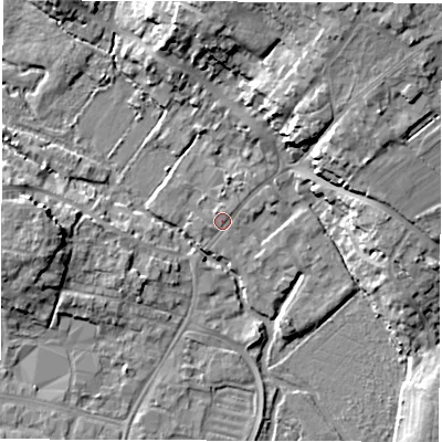 Shaded relief map of the ground around OX281BY, computed from Environment Agency LiDAR. The ground here sits at about 81 m above sea level and falls 16 m across the surrounding 800 m. Surface water reaching this point runs off ground lying to the west-south-west, 0.8 m higher.