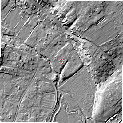 Shaded relief map of the ground around OX281GJ, computed from Environment Agency LiDAR. The ground here sits at about 81 m above sea level and falls 14 m across the surrounding 800 m. Surface water reaching this point runs off ground lying to the north-west, 0.7 m higher.