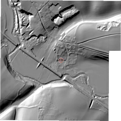Shaded relief map of the ground around OX73AN, computed from Environment Agency LiDAR. The ground here sits at about 81 m above sea level and falls 29 m across the surrounding 800 m. Surface water reaching this point runs off ground lying to the north-east, 16.8 m higher.