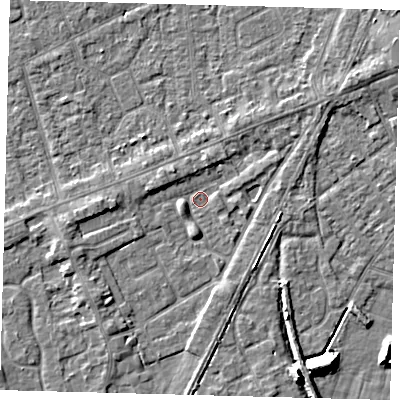 Shaded relief map of the ground around PE111JT, computed from Environment Agency LiDAR. The ground here sits at about 3 m above sea level and falls 9 m across the surrounding 800 m. Surface water reaching this point runs off ground lying to the north-west, 2.1 m higher.