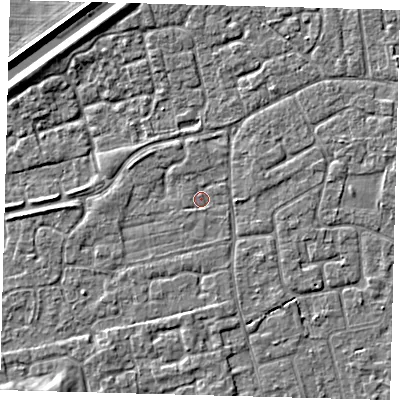 Shaded relief map of the ground around PE111NA, computed from Environment Agency LiDAR. The ground here sits at about 3 m above sea level and falls 3 m across the surrounding 800 m. Surface water reaching this point runs off ground lying to the south-west, 0.6 m higher.