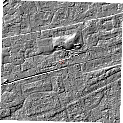 Shaded relief map of the ground around PE111NQ, computed from Environment Agency LiDAR. The ground here sits at about 3 m above sea level and falls 5 m across the surrounding 800 m. Surface water reaching this point runs off ground lying to the north-east, 4.3 m higher.