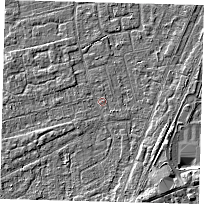 Shaded relief map of the ground around PE111NX, computed from Environment Agency LiDAR. The ground here sits at about 3 m above sea level and falls 4 m across the surrounding 800 m. Surface water reaching this point runs off ground lying to the south-west, 0.7 m higher.