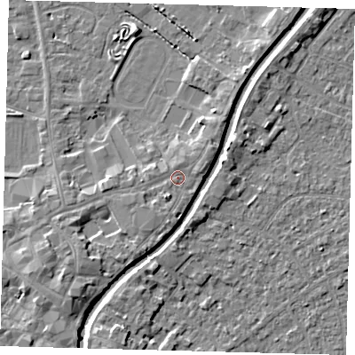 Shaded relief map of the ground around PE112AQ, computed from Environment Agency LiDAR. The ground here sits at about 5 m above sea level and falls 5 m across the surrounding 800 m. Surface water reaching this point runs off ground lying to the south-south-west, 1.5 m higher.