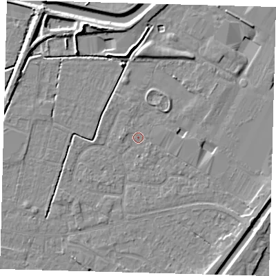 Shaded relief map of the ground around PE112DE, computed from Environment Agency LiDAR. The ground here sits at about 3 m above sea level and falls 8 m across the surrounding 800 m. Surface water reaching this point runs off ground lying to the south-east, 3.9 m higher.