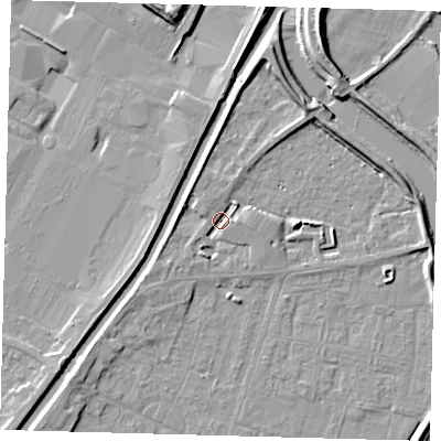 Shaded relief map of the ground around PE112HN, computed from Environment Agency LiDAR. The ground here sits at about 3 m above sea level and falls 9 m across the surrounding 800 m. Surface water reaching this point runs off ground lying to the north-west, 3.0 m higher.