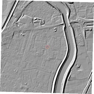 Shaded relief map of the ground around PE112JA, computed from Environment Agency LiDAR. The ground here sits at about 3 m above sea level and falls 6 m across the surrounding 800 m. Surface water reaching this point runs off ground lying to the north-north-east, 0.7 m higher.