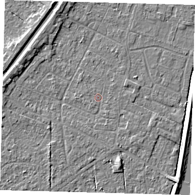 Shaded relief map of the ground around PE112LL, computed from Environment Agency LiDAR. The ground here sits at about 3 m above sea level and falls 5 m across the surrounding 800 m. Surface water reaching this point runs off ground lying to the south-south-west, 0.8 m higher.