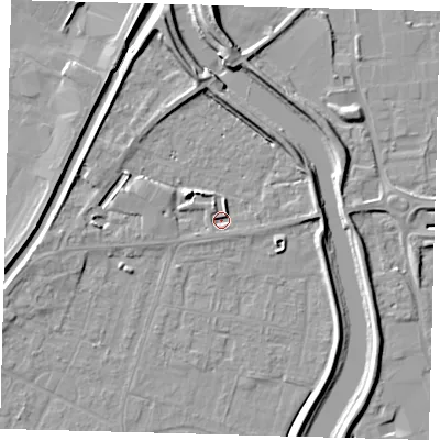 Shaded relief map of the ground around PE112NR, computed from Environment Agency LiDAR. The ground here sits at about 3 m above sea level and falls 9 m across the surrounding 800 m. Surface water reaching this point runs off ground lying to the north-east, 4.1 m higher.