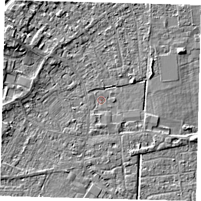 Shaded relief map of the ground around PE112PJ, computed from Environment Agency LiDAR. The ground here sits at about 3 m above sea level and falls 7 m across the surrounding 800 m. Surface water reaching this point runs off ground lying to the north-east, 3.8 m higher.