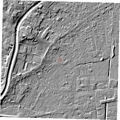 Shaded relief map of the ground around PE112PL, computed from Environment Agency LiDAR. The ground here sits at about 3 m above sea level and falls 7 m across the surrounding 800 m. Surface water reaching this point runs off ground lying to the west-south-west, 4.1 m higher.