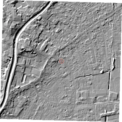 Shaded relief map of the ground around PE112PQ, computed from Environment Agency LiDAR. The ground here sits at about 3 m above sea level and falls 7 m across the surrounding 800 m. Surface water reaching this point runs off ground lying to the west-north-west, 1.0 m higher.